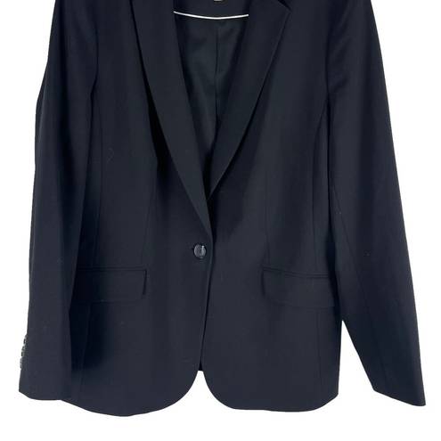 Talbots  Luxe Italian Wool Blazer Jacket One Button Black Size 16