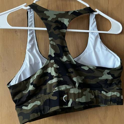 Zyia  Light Green Camo Reflective Soft N Snug Racer Sports Bra L