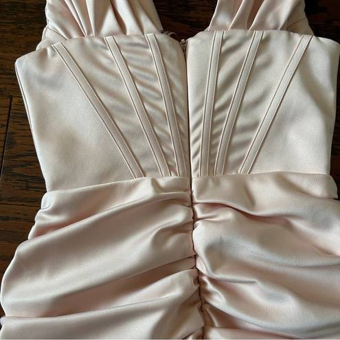 House Of CB  Pink Coraline Ruched Satin Corset Mini dress Size Medium NEW w/ Tags