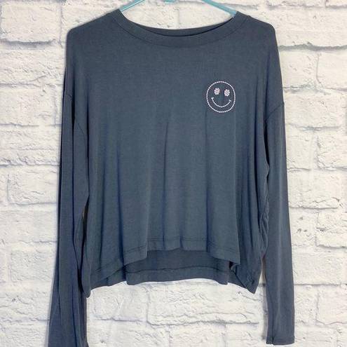 Vintage Havana  gray smiley face Have a Good Day long sleeve tee small