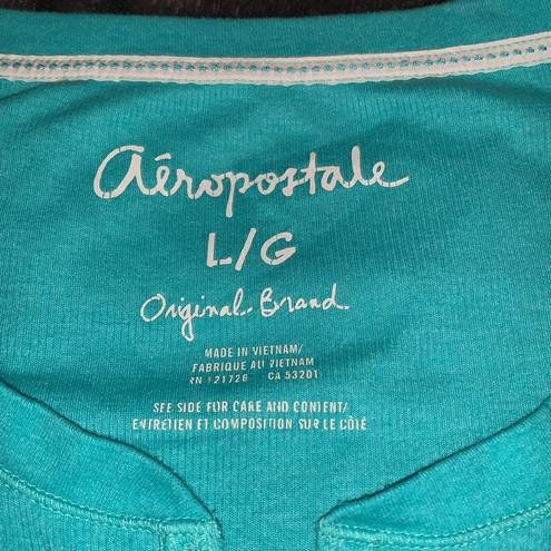 Aeropostale Women’s size large teal  original brand long sleeve shirt V neck