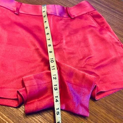 Alice + Olivia  Cady High-Waist Raspberry Pink Pocket Satin Shorts Sz 8 ~ Barbie