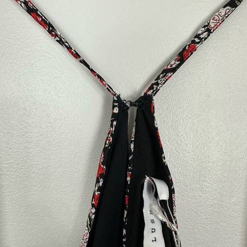 Lush Clothing NWT Lush Black Red Multi Floral Mini Halter Dress Medium