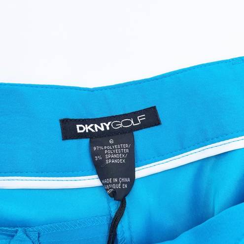 DKNY NEW  Golf Women's Bright Blue Zipper Bermuda Athletic Shorts Capris Size 6