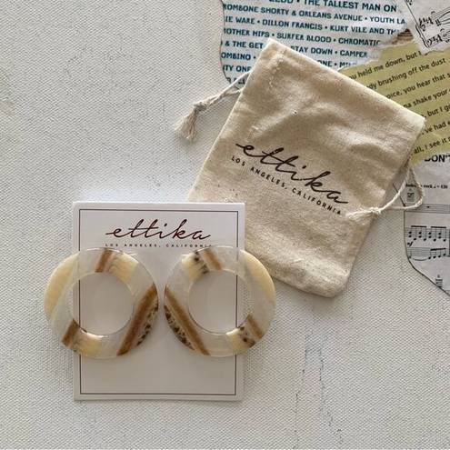 Ettika  x Revolve Clear & Natural Round Flat Hoop Statement Earrings