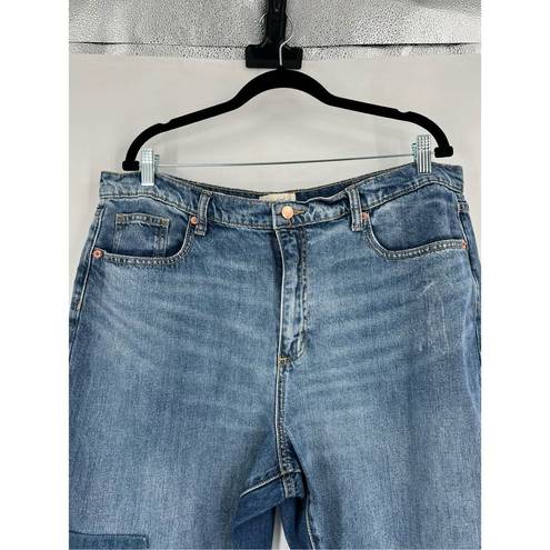 Universal Threads Universal Thread Women's High-Rise Boyfriend Jeans Medium Wash Size 16 Patches