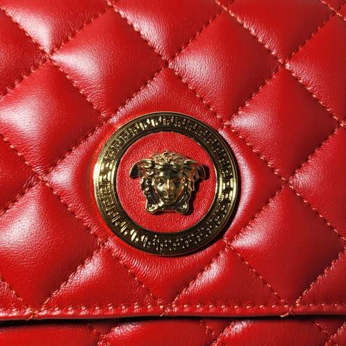 Versace  Quilted Shoulder Bag Crossbody with Medusa and Greca Hardware