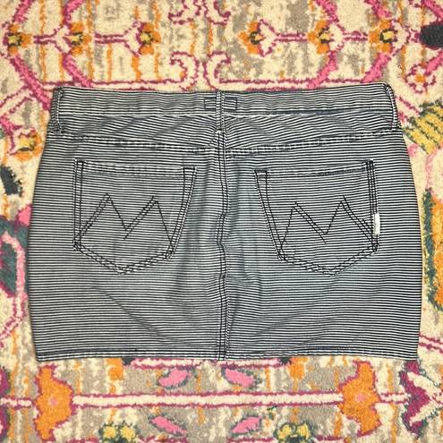 MOTHER Denim  S.N.S Striped Jean On The Road Mini Skirt Size 27