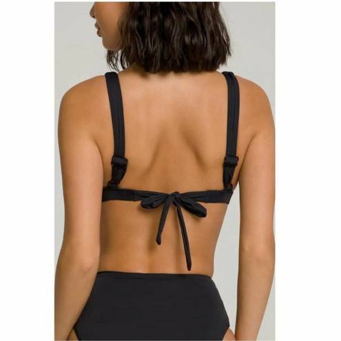 Good American  Sexy Boost Triangle Bikini Top Tie Back in Black. Size 3 L