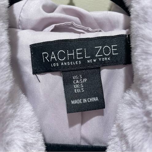 Rachel Zoe  Faux Fur Hooded Zip Up Jacket Coat Lavender Purple Size Small