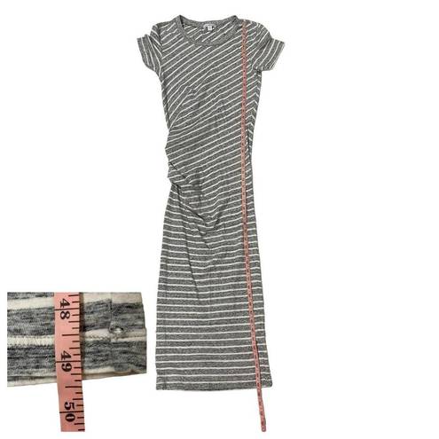 James Perse  Striped Tucked Maxi Dress - Gray/White - 1 (Small)