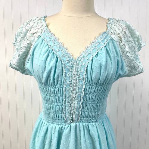 a.n.a  Kaci Womens XXL Dress Aqua Renaissance Peasant Maiden Coquette Feminine