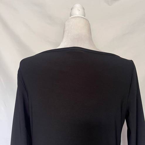 Cache  Studded Long Sleeve Tunic Womens Top Sz M Black Silver Y2k Embellished