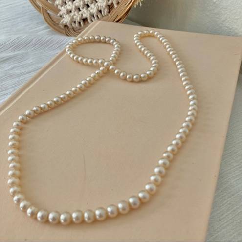 American Vintage Vintage “Ann” Yellow Ivory Pearl Necklace Elegant Simple Classic Style Feminine