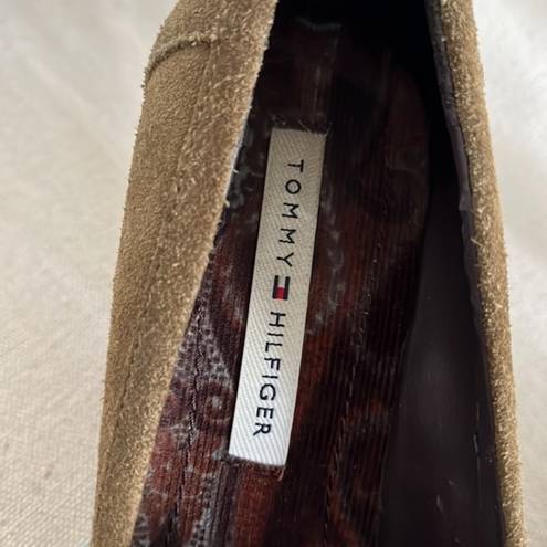 Tommy Hilfiger  Suede Chunky Pumps with Tassels‎ Olive Green Size 5.5M