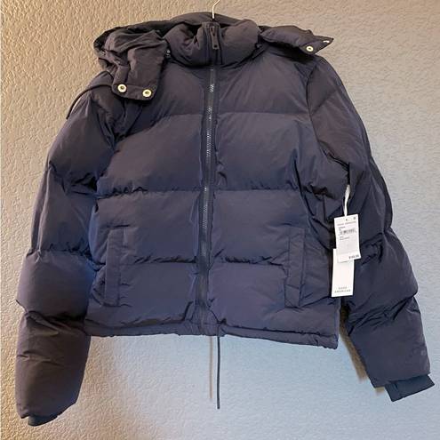 Good American NWT  Puffer Jacket Navy Blue Size XS