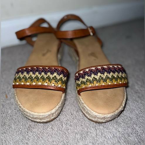 Bamboo  espadrille platform sandal size 8 bohemian multicolor beachy