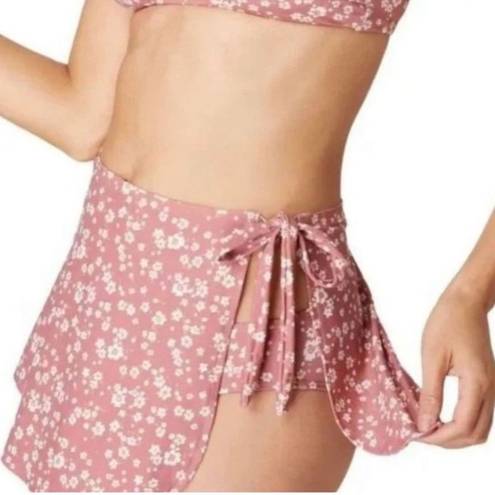 ANDIE  Swim Sarong Bottom Side Tie Skirt Coverup Ditsy Floral Rose Pink NWT