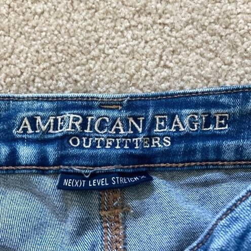 American Eagle  high rise shortie distressed jean shorts in size 2