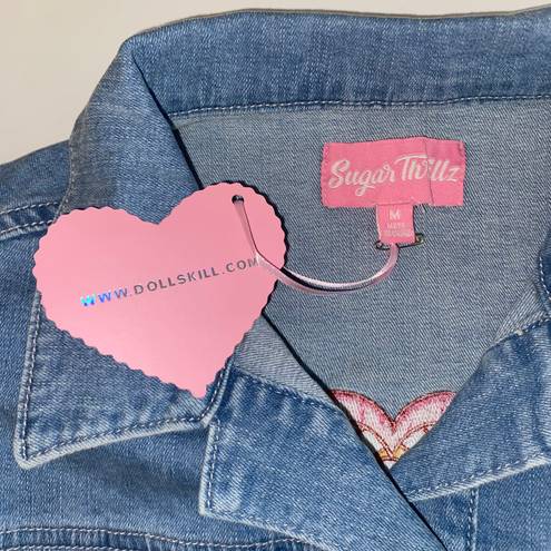 Dolls Kill Embroidered Jean Jacket