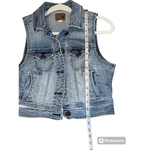 American Eagle  Womens Cropped Denim Vest, Small