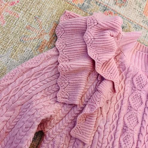 Listicle Dusty Pink Ruffle Sweater