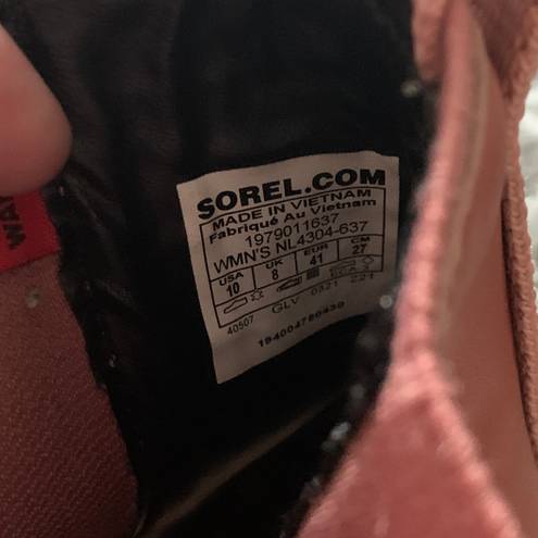 Sorel Women’s 10  Brex Chelsea Lux Lug Sole Waterproof Boots Pink Leather Patent