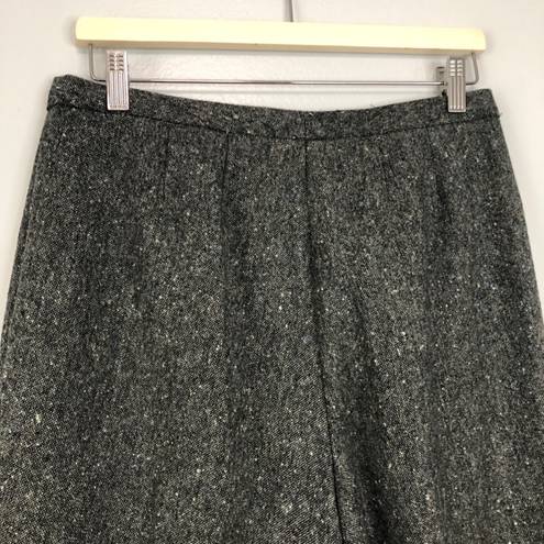 L.L.Bean  Women's Vintage Gray Wool Tweed High Waisted Trouser Pants Size 12 Tall