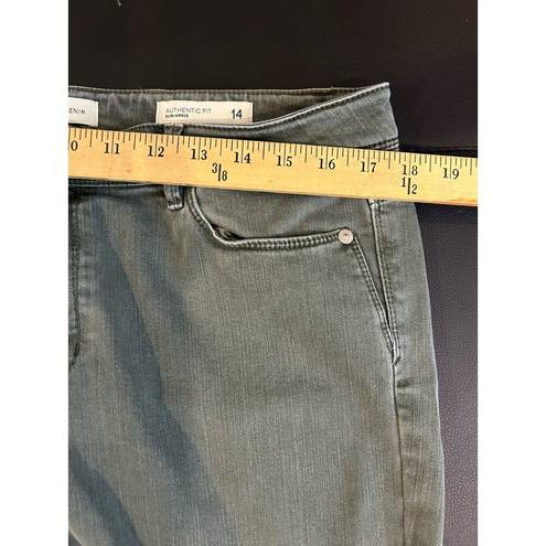 J.Jill  Denim Jeans Women Size 14 Grey Blackwash Authentic Fit Slim Ankle