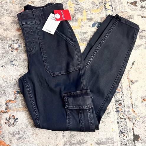 Spanx Stretch Twill Ankle Cargo Pant‎ Washed Black Size Small Petite NWT