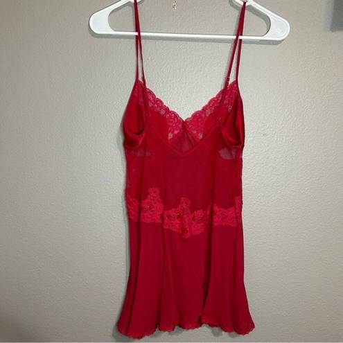 Victoria's Secret Victoria’s Secret red silk lingerie sequin lace slip dress women’s size XS