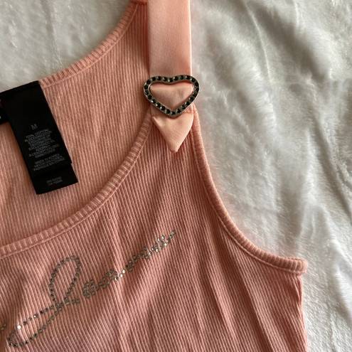 DKNY Vintage  Jeans Pink Heart Tank Top