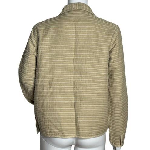 The Territory Ahead  Jacket Womens Medium Tan Pleated Blazer Neutral Minimalist