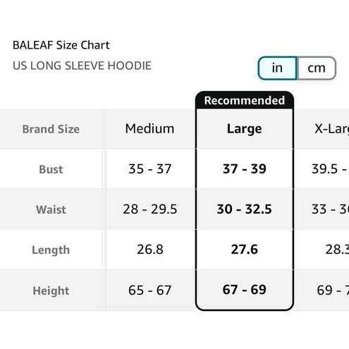 Baleaf NEW  Sun Protection Hoodie Shirt UPF 50+ UV SPF L