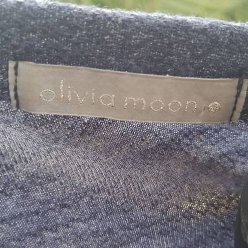 The Moon Olivia Women's 3/4 sleeve blue shirt blouse top new‎ Medium