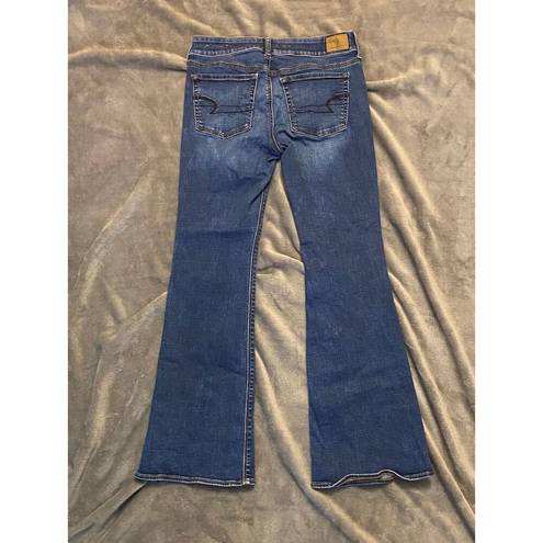 American Eagle  Outfitters Blue Ae Next Level Low-rise Kick Bootcut Jeans size 6