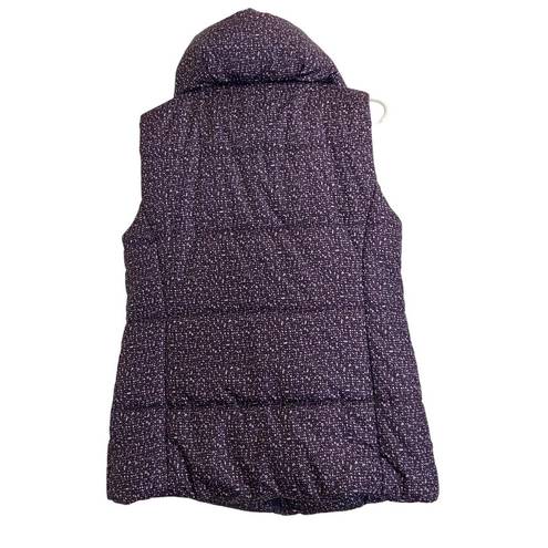 Coldwater Creek  Quilted Puffer Vest Size S 8 Purple Full Zip Snap Mock Neck