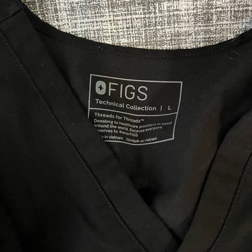 FIGS  scrub set size large black