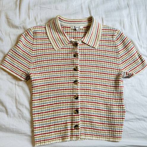 Madewell  Barbrook Button Front Sweater Polo Shirt