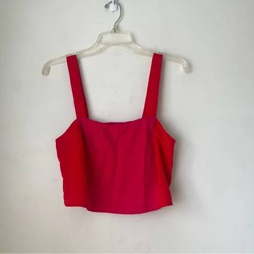 Petal and Pup  Lula Red & Pink Colorblock Cropped Tank Top 4