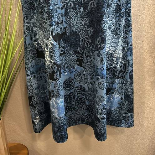 Coldwater Creek # 8  shades of blue knit shirt dress size 1X