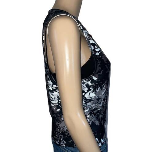 Balance Collection  black floral athletic tank top