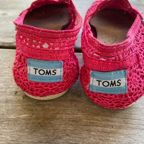 Toms  Womens Shoes Size 5 Pink Lace Espadrilles for Summer Slip Ons