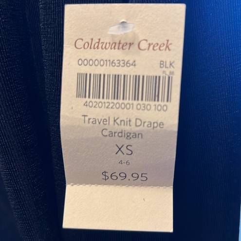 Coldwater Creek NWT  Travel Knit Drape Cardigan XS ret. $69.95