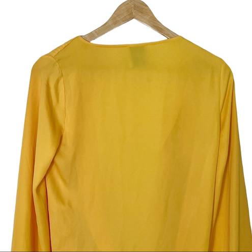 L'Academie L’Academie Long Sleeve Wrap Blouse Marigold Women’s Size Small