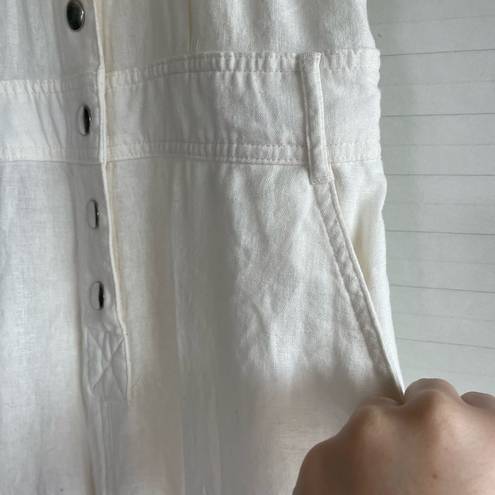 Urban Outfitters White Linen Overalls