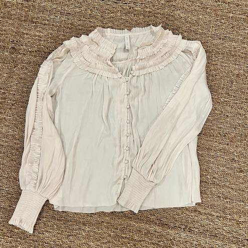 Mango - Ruffled satin blouse size 2