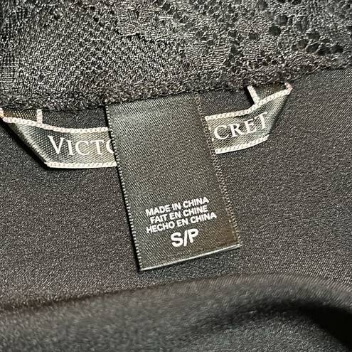 Victoria's Secret Victoria’s Secret Black Satin And Lace Deep V Back Slip Size Small