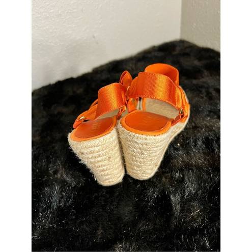 Ralph Lauren  Indigo Espadrille Wedges Orange size 7.5