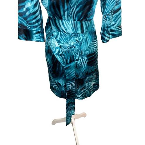 Cabernet Women’s Satiny Kimono/ Robe/ Sleepwear Teal Green Size S